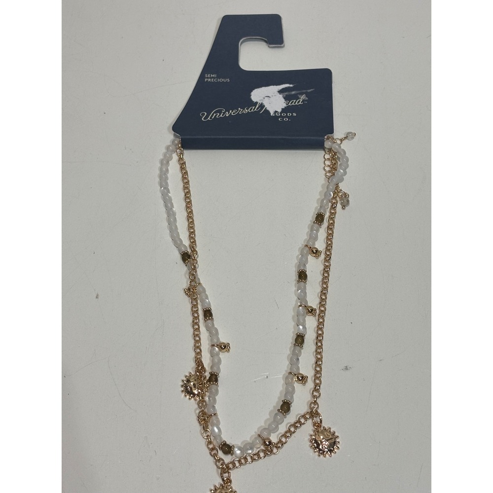Universal Thread Necklace Womens OS Gold Layered Beaded Sun Charms